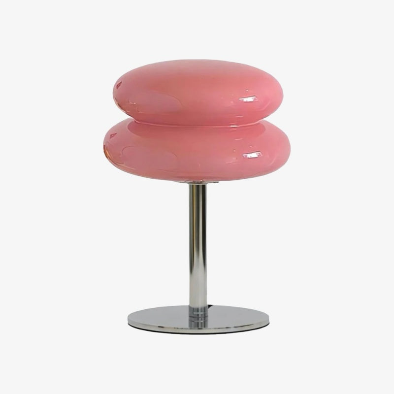 Lampa stołowa LumaStack w stylu Bauhaus z kolorowego szkła z układem cylindrów w stos