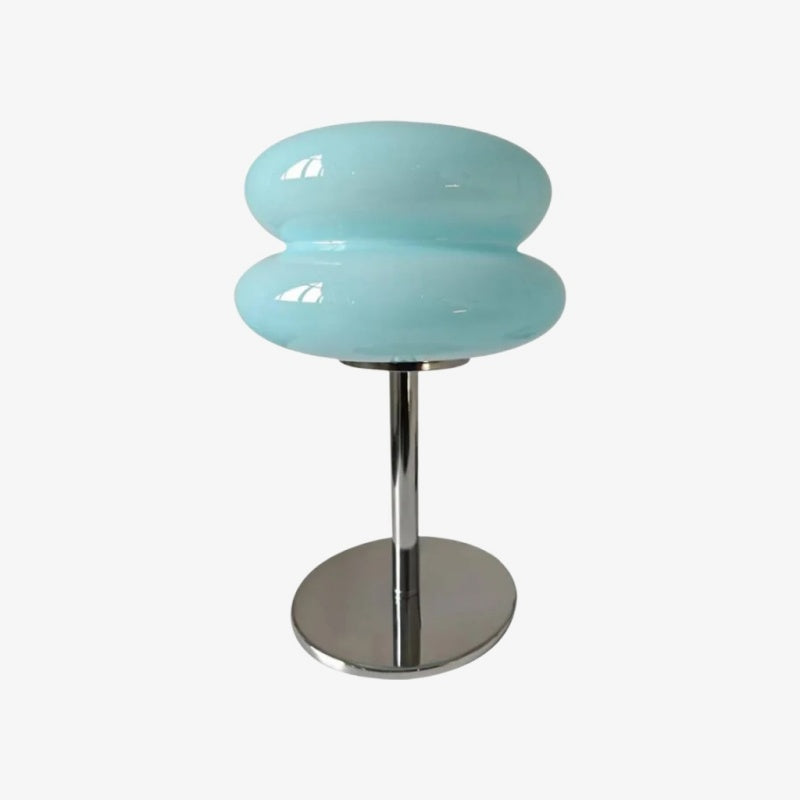 Lampa stołowa LumaStack w stylu Bauhaus z kolorowego szkła z układem cylindrów w stos