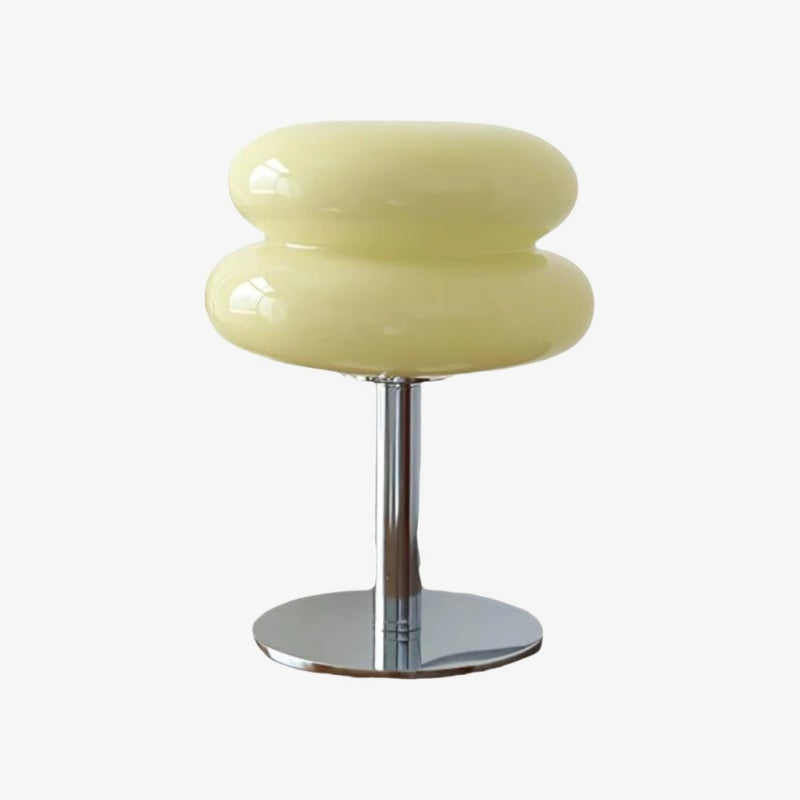Lampa stołowa LumaStack w stylu Bauhaus z kolorowego szkła z układem cylindrów w stos