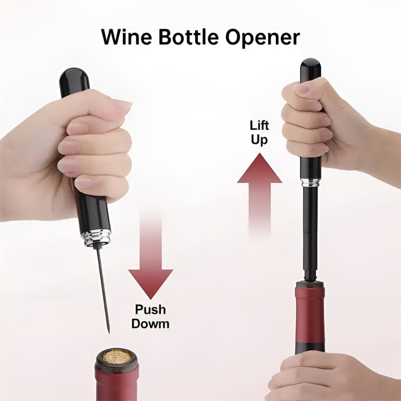 Müheloses Flaschenöffnen mit Luftdruck-Weinöffner