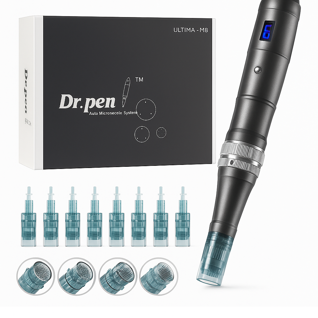 ApexDerm Pro Ultima M8 Microneedling Dermapen USB Genopladelig, 5 Patroner 32Pin