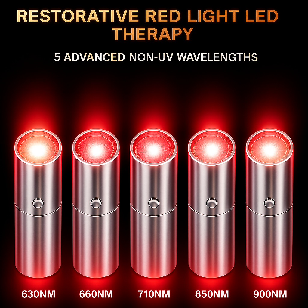 Red And Near-Infrared LED Light Torch - Handheld Device With Five Wavelengths