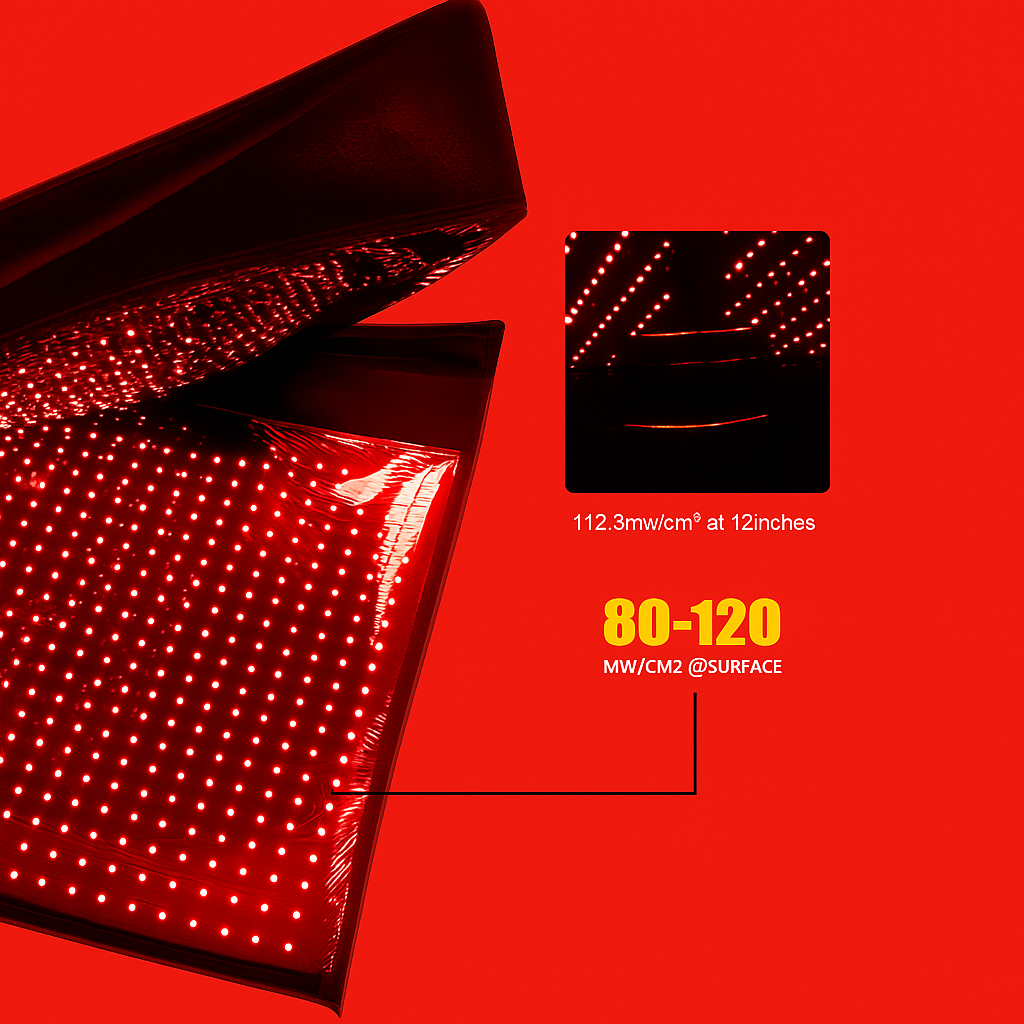 Total Body Red Light Therapy Mat With 2320 LEDs 660nm and 850nm