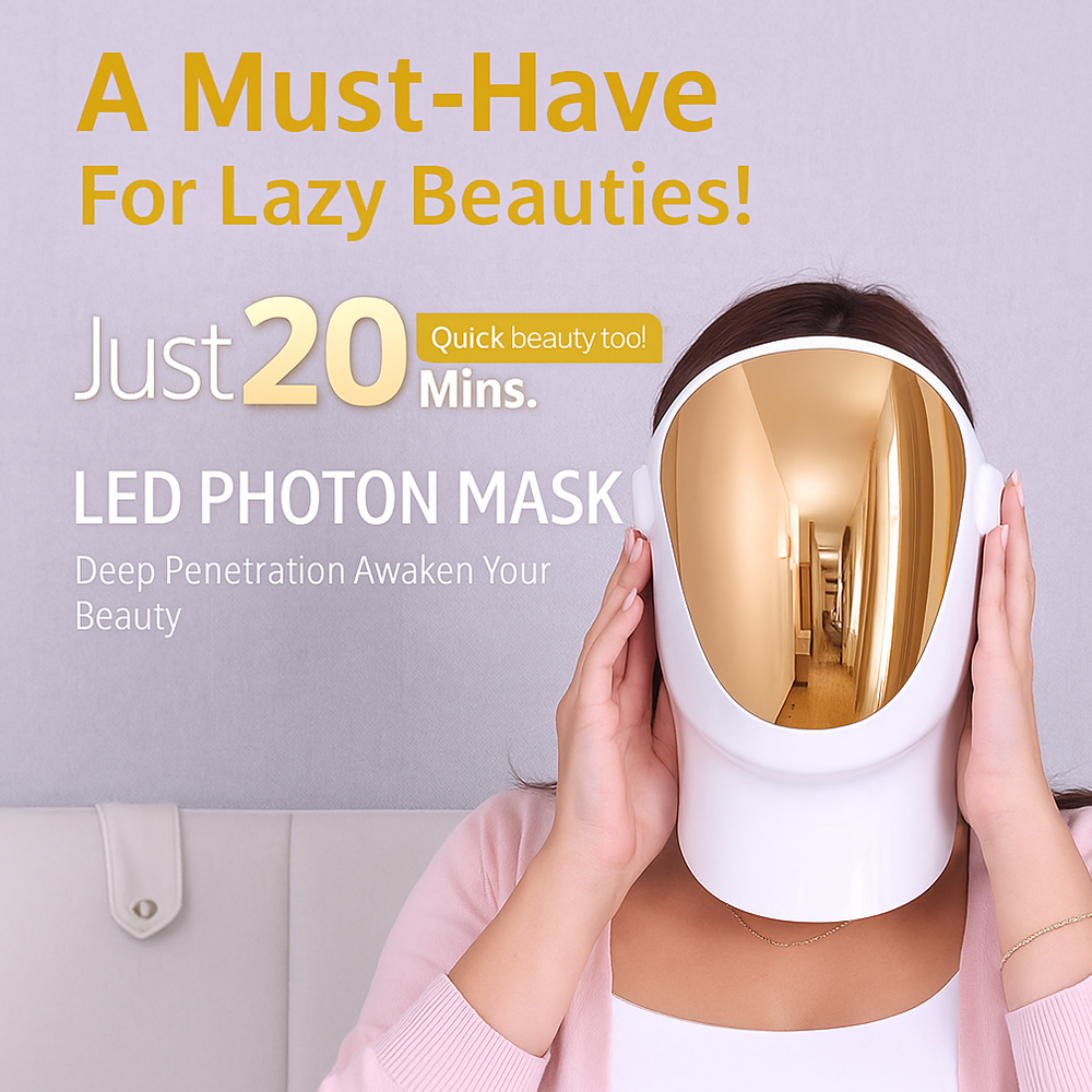 Lumena 3barevná LED maska na obličej 807 LED diod Červená 620-630 nm Oranžová 580-590 nm Modrá 460-470 nm