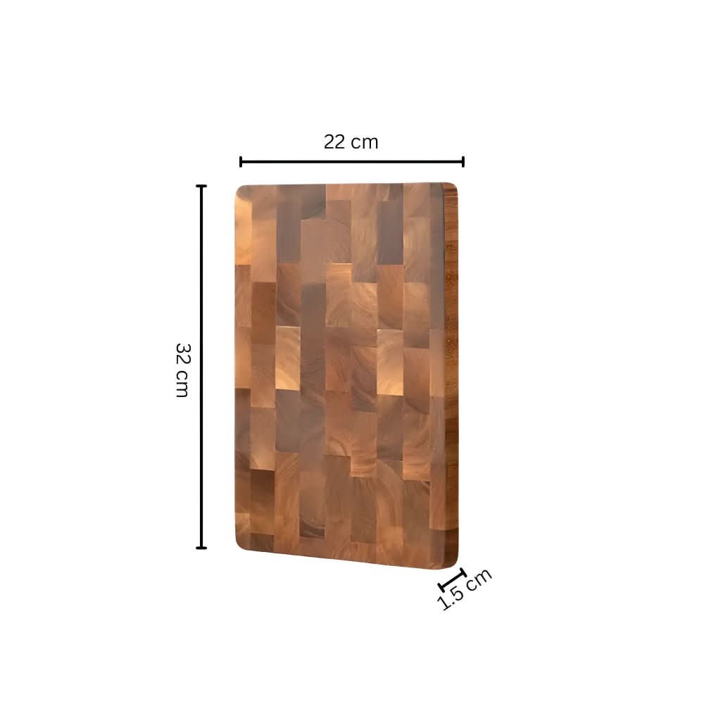 Tagliere in legno di acacia antibatterico con design a scacchiera di TimberHaven