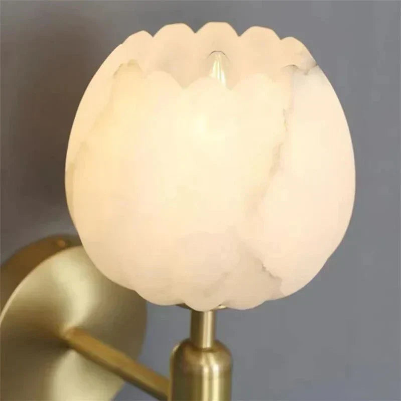Marble Rose Wall Light With Rose Shaped Shade And Elegant Diffused Lighting