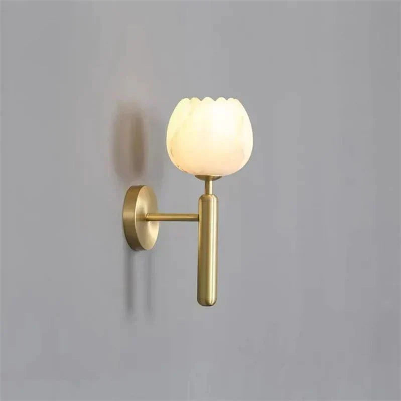 Marble Rose Wall Light With Rose Shaped Shade And Elegant Diffused Lighting