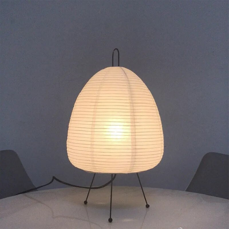 آباژور رومیزی کاغذ برنجی ژاپنی با نور ملایم LED محیطی