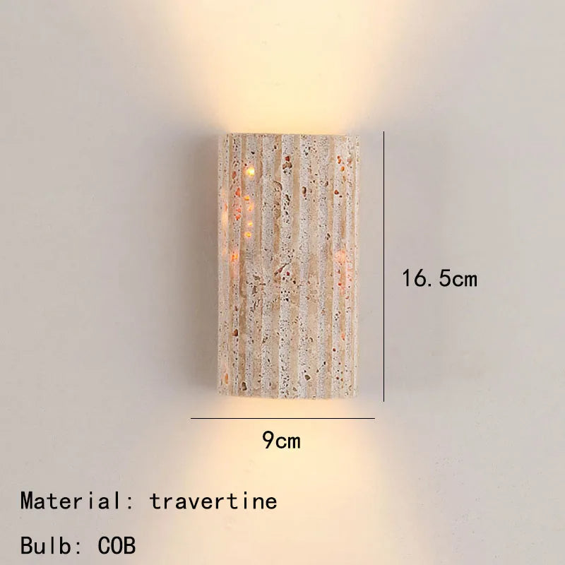 Nástěnná lampa Quorra z kamene | 3D vyřezávané kamenné svítidlo do chodeb