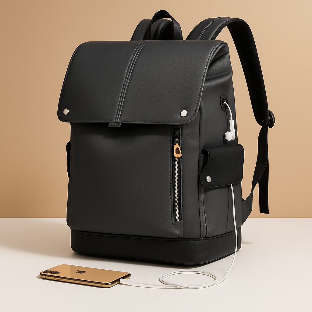 Waterproof Leather Laptop Backpack for Men NovaTrail
