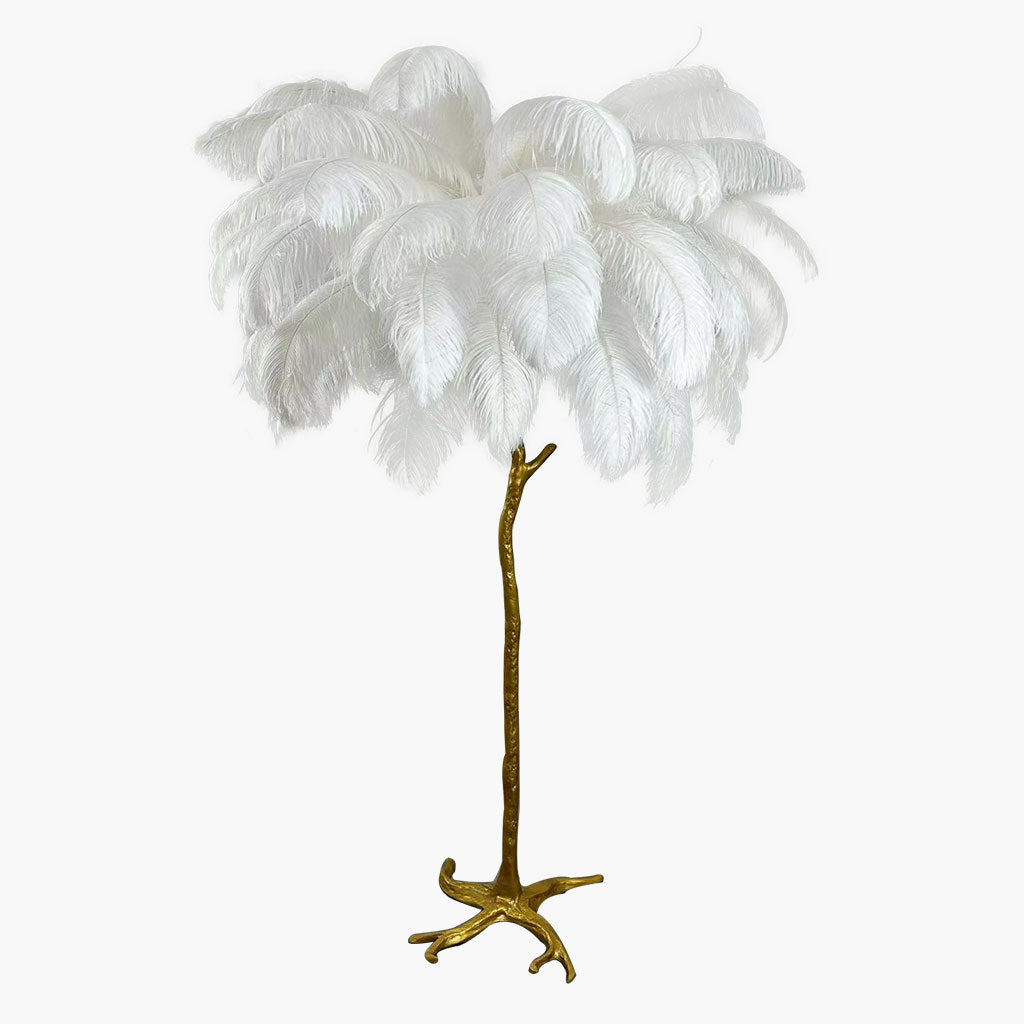 Ostrich Feather Floor Lamp For Living Room Decor Accent Piece