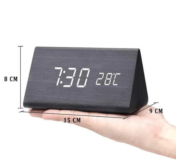 TimberLume Sprachgesteuerte LED-Uhr mit minimalistischem Holzdesign