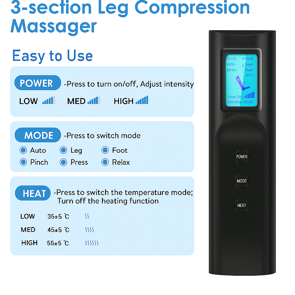 VigorFlow Air-C Full Leg Compression Massager Device
